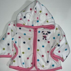 🛍 CUTE LITTLE GIRLS ZIP UP HOODED SWEATSHIRT SIZE 6 MONTHS 🛍